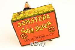 Vintage c. 1926 Marx Somstepa Jigger Dancer Tin Wind Up Toy Black Americana