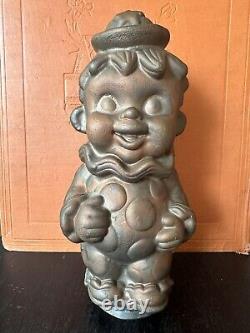 Vintage clown rubber squeak toy copper industrial factory mold