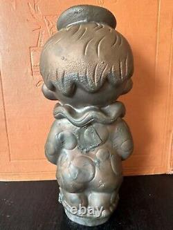 Vintage clown rubber squeak toy copper industrial factory mold