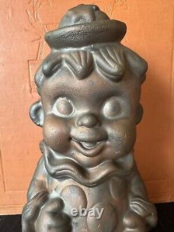 Vintage clown rubber squeak toy copper industrial factory mold