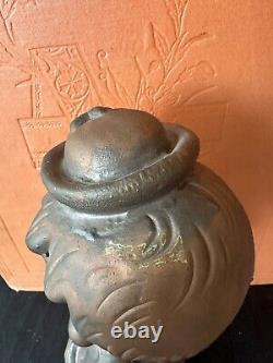 Vintage clown rubber squeak toy copper industrial factory mold