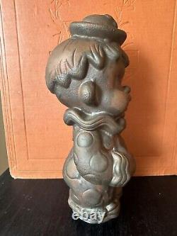 Vintage clown rubber squeak toy copper industrial factory mold