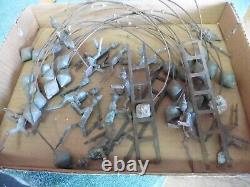 Vintage european Balance toys apx 12 in pieces brass toy tin man Ladder clock