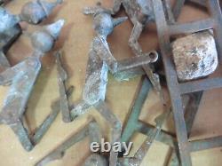 Vintage european Balance toys apx 12 in pieces brass toy tin man Ladder clock
