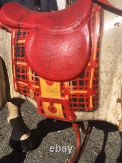 Vintage metal ride on horse, MOBO horse, it steers, made in England, works