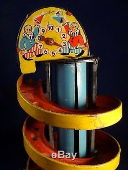 Vintage rare tin toy wind-up clown circus CKO Kellerman GERMANY 1920 marble game
