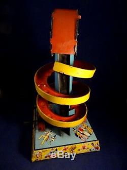 Vintage rare tin toy wind-up clown circus CKO Kellerman GERMANY 1920 marble game