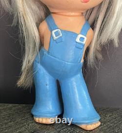 Vintage rubber big Blue eye Girl toy doll 6