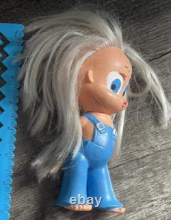 Vintage rubber big Blue eye Girl toy doll 6
