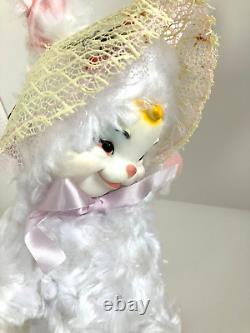 Vintage rushton rubber face doll plush bunny white with tag rare cute in hand