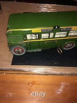 Vintage tin British windup bus