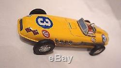 Vintage tin Friction wind up toy race car Japan #3 Mobile Shell STP Champion Ad