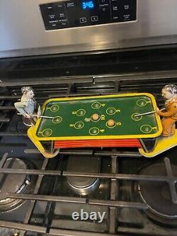 Vintage tin Pool players toy made by ranger steel look at photos works good