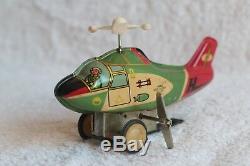 Vintage tin toy rare Helicopter clockwork China MS 116 boxed 60's wind-up