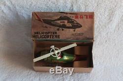 Vintage tin toy rare Helicopter clockwork China MS 116 boxed 60's wind-up