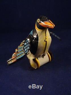 Vintage tin toy wind-up penguin Western Germany 1950s Köhler Arnold GAMA