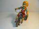 Vintage tin wind-up UNIQUE ART Mfg Co. Kiddy Cyclist, complete & works