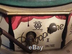 Vtg Antique Bing Tin Litho Wind Up Toy Bingophone Horn Phonograph Record Player