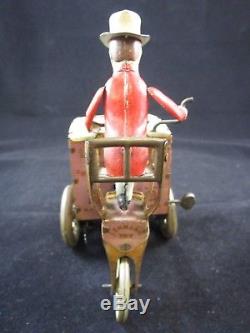 Vtg Antique Lehmann Li-la Hanson Cab Windup Tin Toy 520 Made In Germany Working