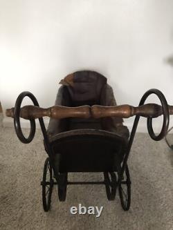 Vtg Antique Victorian Baby Doll Carriage Pram Stroller Goth Decor 1800s 1900s