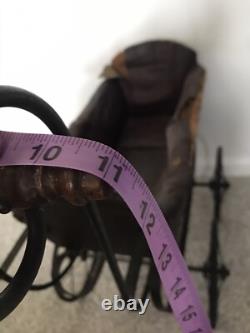 Vtg Antique Victorian Baby Doll Carriage Pram Stroller Goth Decor 1800s 1900s