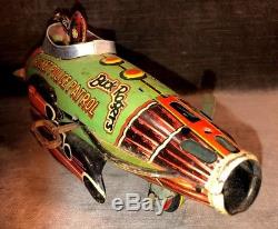 Vtg Buck Rogers Rocket Police Patrol Wind Up Toy Louis Marx & Co Pre 1940 MS50