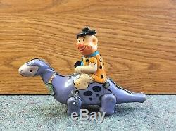 Vtg Fred Flintstone Riding Dino Dinosaur TIN WIND UP TOY 1962 Japan Marx Linemar