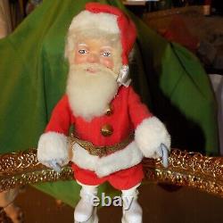 Vtg GERMAN Wind Up SANTA CLAUSE Toy Made in WESTERN GERMAN WORKS BEAUTIFULLY