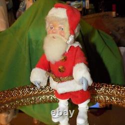 Vtg GERMAN Wind Up SANTA CLAUSE Toy Made in WESTERN GERMAN WORKS BEAUTIFULLY