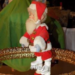 Vtg GERMAN Wind Up SANTA CLAUSE Toy Made in WESTERN GERMAN WORKS BEAUTIFULLY