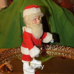 Vtg GERMAN Wind Up SANTA CLAUSE Toy Made in WESTERN GERMAN WORKS BEAUTIFULLY