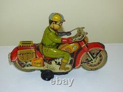 Vtg Greek''bmw 743'' Motorcycle By Ananias Ananiadis Wind Up Tin Toy Ultra Rare