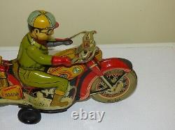Vtg Greek''bmw 743'' Motorcycle By Ananias Ananiadis Wind Up Tin Toy Ultra Rare