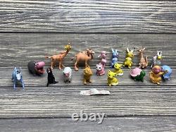 Vtg Lot of 16 Plastic Figure Zoo Animals Various Colors 1-2.5 Made in Hong Kong