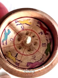 Vtg Rare Wood Apple Roulette Horse Racing Game Made in Occupied Japan