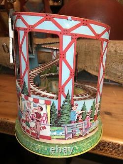 WORKING Vintage TIN LITHO J. Chein Roller Coaster Wind-Up Excellent Condition