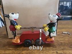 WOW! 1930's Lionel Walt Disney Enterprises Mickey Minnie Mouse Hand Car in Box