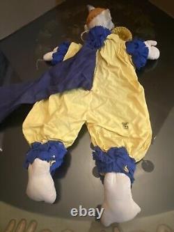 WPA DEPRESSION ERA RARE CIRCUS CLOWN 1930's PUPPET DOLL WithMUSEUM LABEL ON LEG
