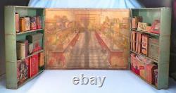 Wolverine Corner Grocer Store Toy Play Set Litho Picture Cardboard Goods Antique