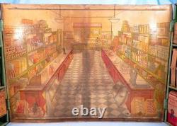 Wolverine Corner Grocer Store Toy Play Set Litho Picture Cardboard Goods Antique