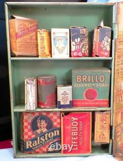 Wolverine Corner Grocer Store Toy Play Set Litho Picture Cardboard Goods Antique