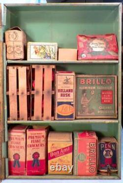 Wolverine Corner Grocer Store Toy Play Set Litho Picture Cardboard Goods Antique