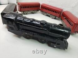 Working Marx Toys Tin Wind Up Train Set No Key New York Central Pullman Prewar