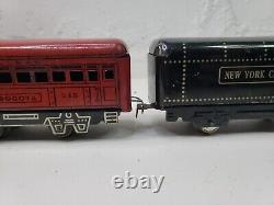 Working Marx Toys Tin Wind Up Train Set No Key New York Central Pullman Prewar