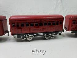 Working Marx Toys Tin Wind Up Train Set No Key New York Central Pullman Prewar