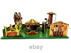 Wyandotte Carnival Circus, Tin Litho Lever Wind-Up Vintage1930's