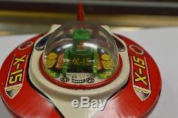 X-15 Flying Saucer UFO Yoshiya KO Japan Crank Wind-up Friction vintage space toy