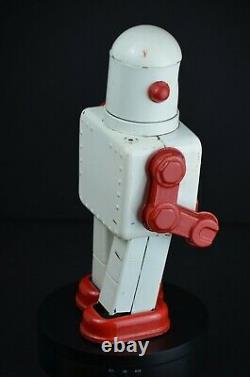 YONEZAWA Space Scout Robot Windup Tin Toy RARE White Red Vintage 1958 Japan