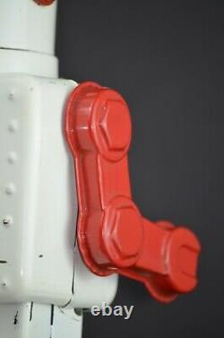 YONEZAWA Space Scout Robot Windup Tin Toy RARE White Red Vintage 1958 Japan