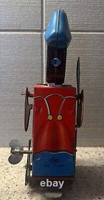Yone 1960's Tin Litho Wind-Up Pirate. Goes Forward, Bell Rings, And Turns. OBO